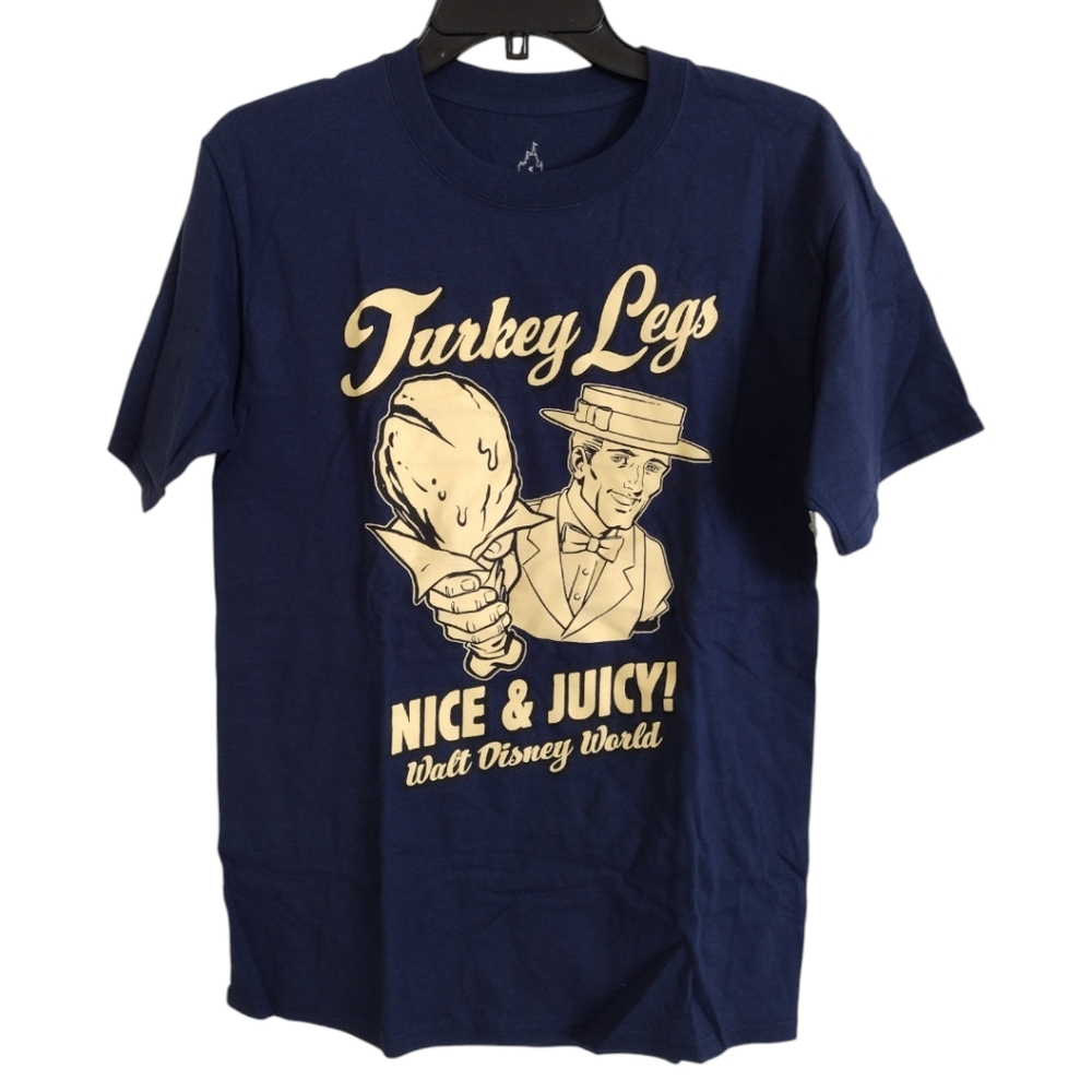 Disney Disneyland DisneyWorld NWT navy cream Turkey Legs T-shirt size Small